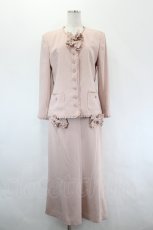 画像1: INGEBORG / ノーカラージャケット&ペンシルスカートセットアップ M ピンク I-26-05-18-076-LO-SK-SA-ZI (1)