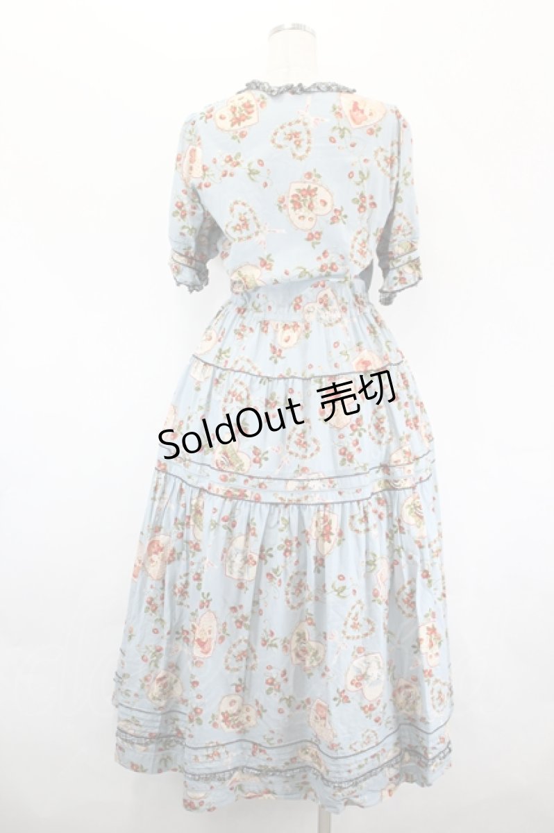 画像3: PINK HOUSE / Rambling Heartsプリントパッチワークワンピース  サックス I-26-05-18-079-LO-OP-SA-ZI (3)
