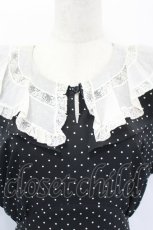 画像4: INGEBORG / レース襟水玉半袖ワンピース  ブラック I-26-05-18-094-LO-OP-SA-ZI (4)