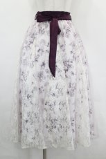 画像1: axes femme / 薔薇柄チュール×レース重ねスカート F 白×パープル I-26-05-18-098-AX-SK-TE-ZI (1)
