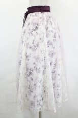 画像2: axes femme / 薔薇柄チュール×レース重ねスカート F 白×パープル I-26-05-18-098-AX-SK-TE-ZI (2)