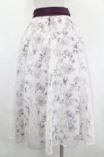 画像3: axes femme / 薔薇柄チュール×レース重ねスカート F 白×パープル I-26-05-18-098-AX-SK-TE-ZI (3)
