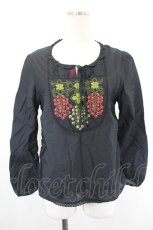 画像1: PINK HOUSE / 刺繍長袖ブラウス  ブラック I-26-05-18-014-LO-BL-SA-ZI (1)