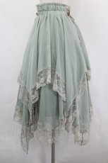 画像2: axes femme / 裾レースイレヘムスカート  ミント I-26-05-18-108-AX-SK-SA-ZI (2)