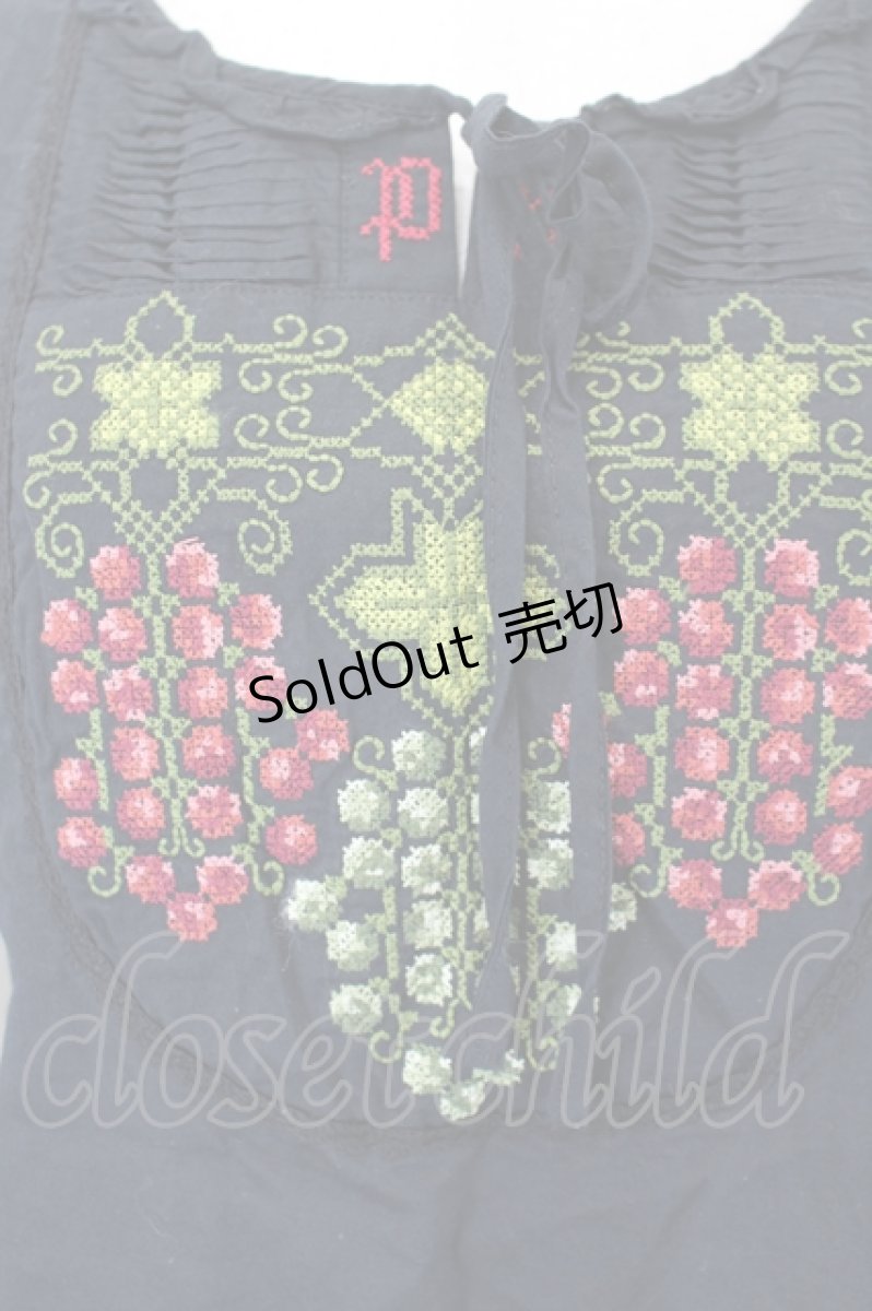 画像4: PINK HOUSE / 刺繍長袖ブラウス  ブラック I-26-05-18-014-LO-BL-SA-ZI (4)