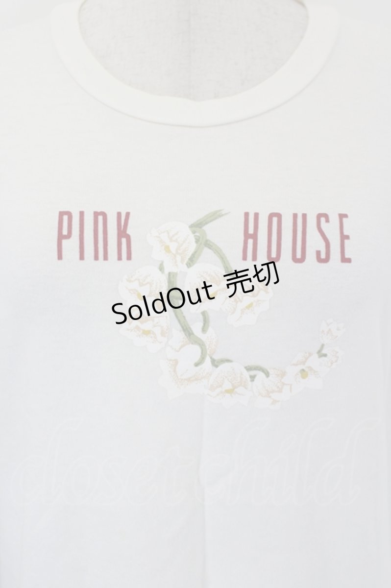 画像4: PINK HOUSE / フラワー&ロゴpt半袖Tシャツ  アイボリー I-26-05-18-016-LO-TS-SA-ZI (4)