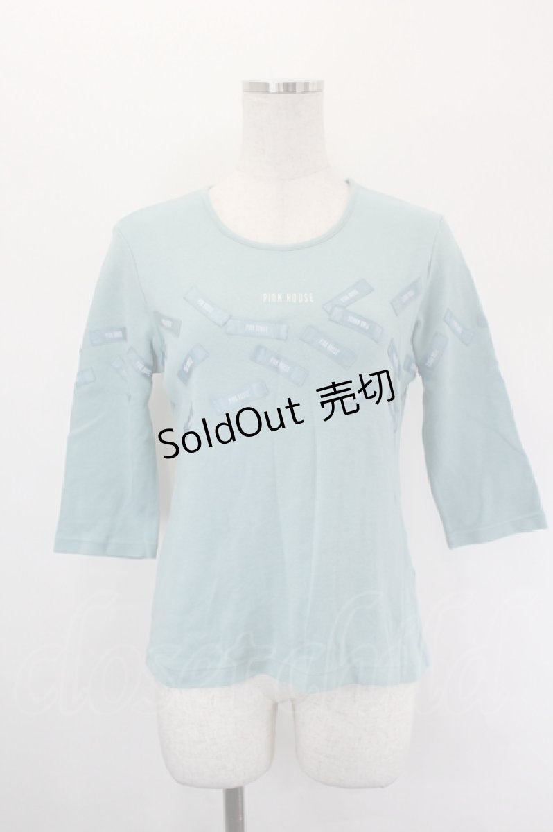 画像1: PINK HOUSE / タグいっぱいＴシャツ M グリーン I-26-05-18-017-LO-TS-SA-ZI (1)