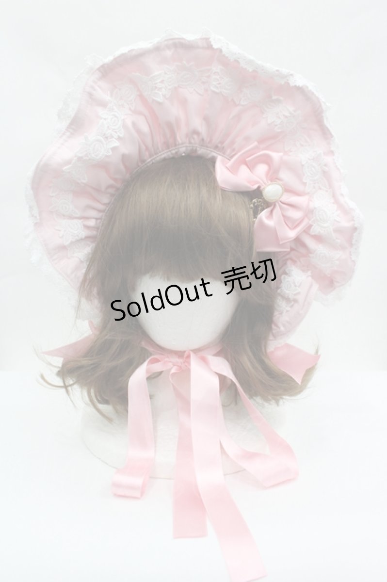 画像1: BABY,THE STARS SHINE BRIGHT / Rose Lace Rococoボンネット  ピンクＸ白 I-26-05-18-145-BA-AC-SA-ZI (1)
