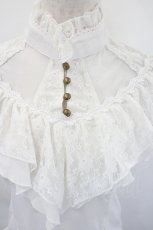 画像4: Ozz oneste / ハイネックレース半袖トップス  白 I-26-05-20-037-OO-TO-SA-ZI (4)