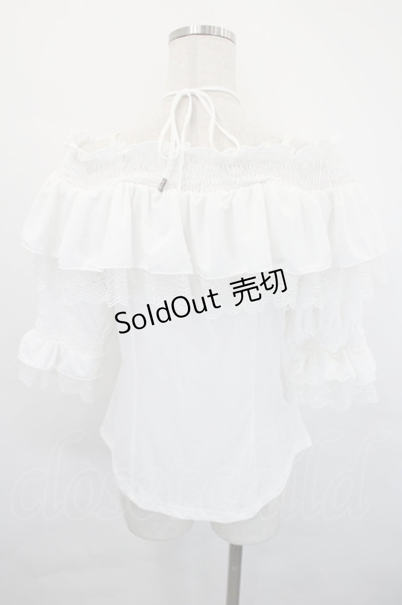 画像3: Ozz oneste / 薔薇刺繍オフショル半袖トップス  白 I-26-05-20-038-OO-TO-SA-ZI (3)