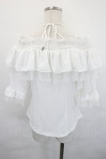 画像3: Ozz oneste / 薔薇刺繍オフショル半袖トップス  白 I-26-05-20-038-OO-TO-SA-ZI (3)