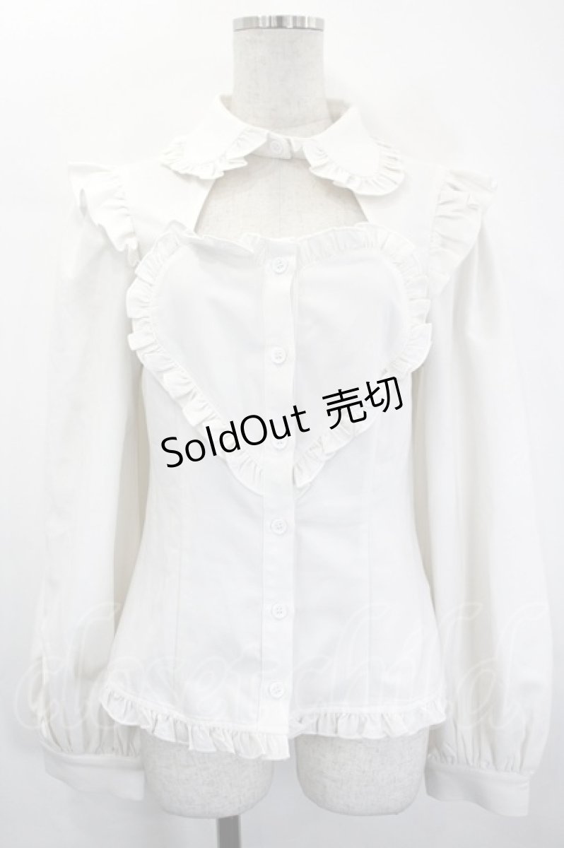 画像1: IMVAL / Heart Shirt  白 I-26-05-20-006-PU-BL-SA-ZI (1)