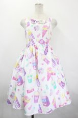 画像1: Angelic Pretty / Fancy Candyジャンパースカート  白 I-26-05-20-067-AP-OP-SA-ZI (1)