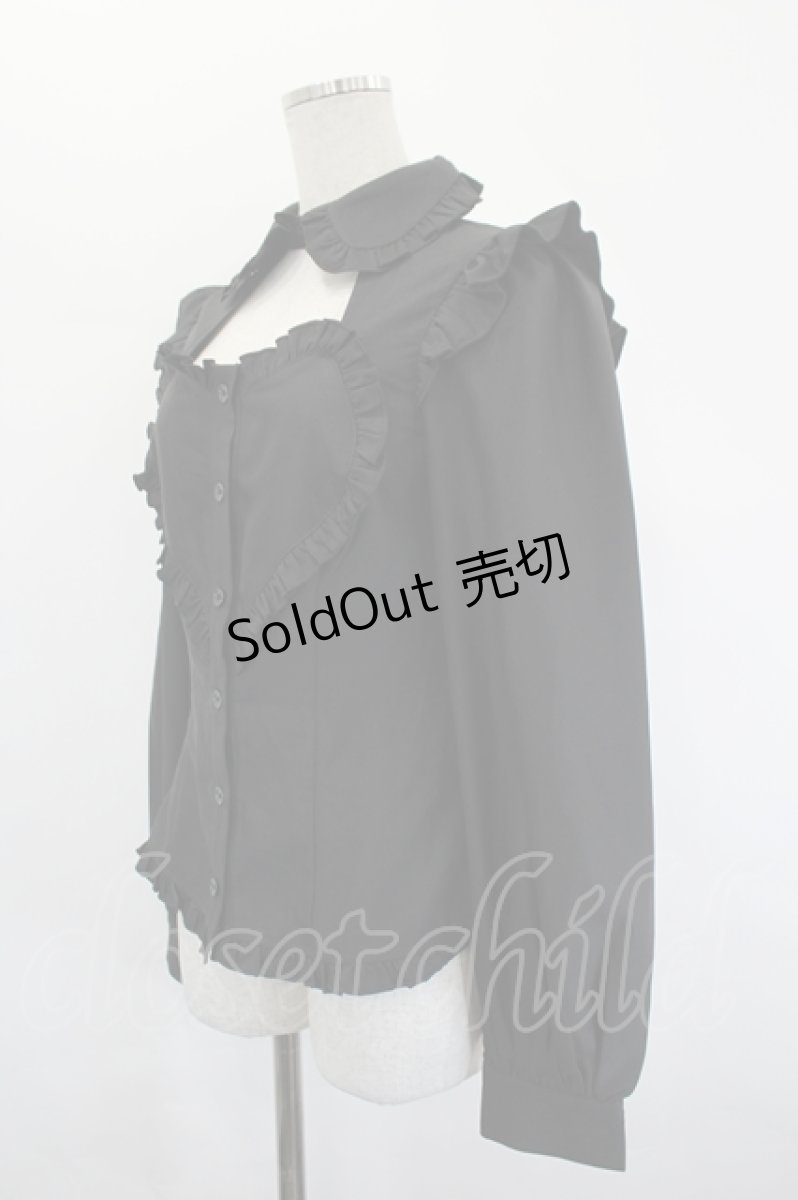 画像2: IMVAL / Heart Shirt  黒 I-26-05-20-007-PU-BL-SA-ZI (2)