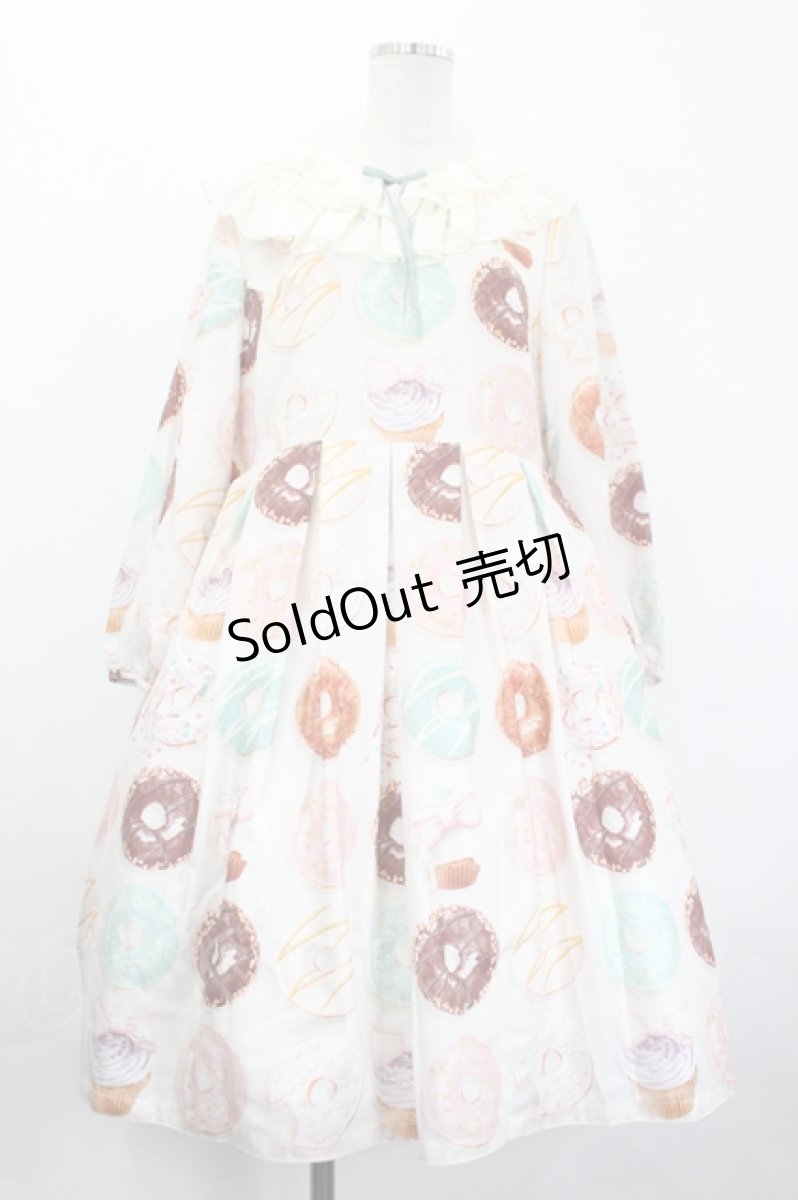 画像1: Leur Getter / Pastel Donuts袖付きワンピース  オフ白 I-26-05-20-072-LU-OP-SA-ZI (1)