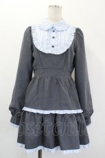 画像1: Honey Cinnamon / 配色ヨークフリルワンピース  グレーＸサックス I-26-05-20-080-LO-OP-SA-ZI (1)