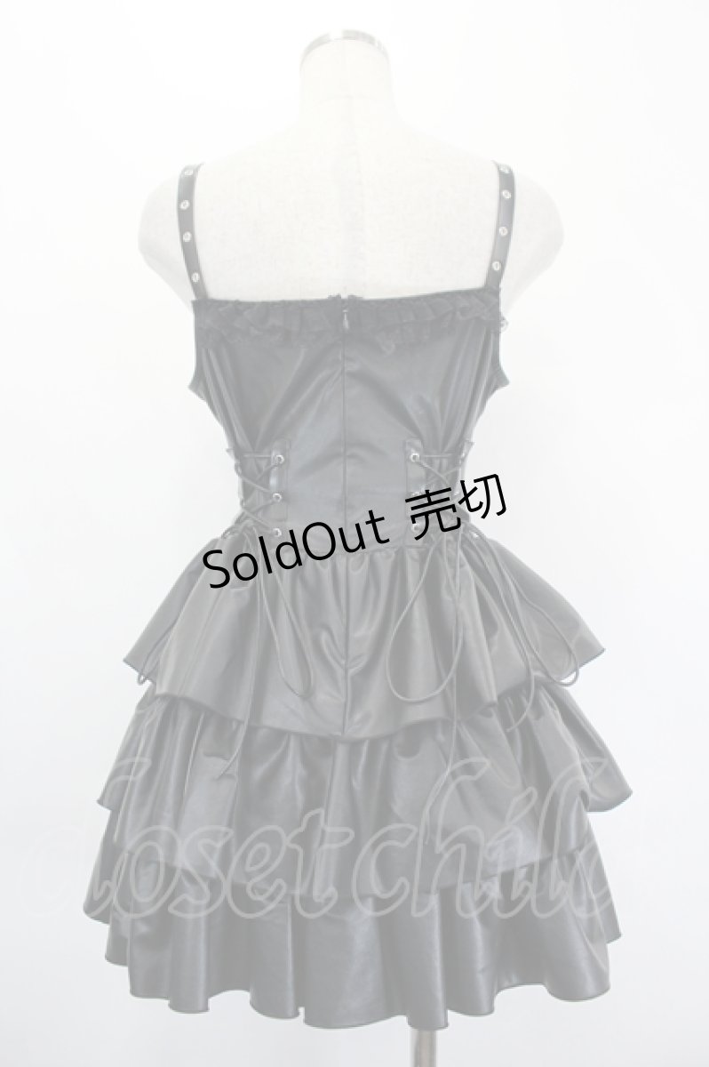 画像2: QOOZA / ONE PIECE × QOOZA / PERONA FAUX LEATHER DRESS  黒 I-26-05-20-089-PU-OP-SA-ZI (2)