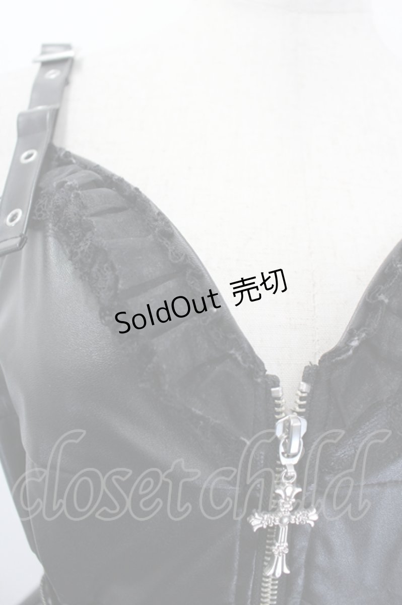 画像3: QOOZA / ONE PIECE × QOOZA / PERONA FAUX LEATHER DRESS  黒 I-26-05-20-089-PU-OP-SA-ZI (3)