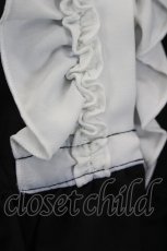 画像2: DimMoire / Cross Frill Blouse  黒Ｘ白 I-26-05-20-009-PU-BL-SA-ZI (2)