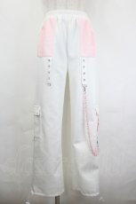 画像1: ACDC RAG / パステルグルーミーロングパンツ  白Ｘピンク I-26-05-20-109-PU-PA-SA-ZI (1)