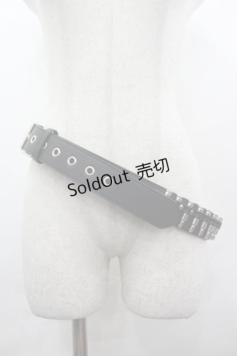 画像1: PUNK/買取対象外 / 銃弾モチーフベルト  黒ｘシルバー I-26-05-20-120-PU-ZA-SA-ZI (1)