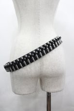 画像2: PUNK/買取対象外 / 銃弾モチーフベルト  黒ｘシルバー I-26-05-20-120-PU-ZA-SA-ZI (2)