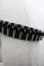 画像3: PUNK/買取対象外 / 銃弾モチーフベルト  黒ｘシルバー I-26-05-20-120-PU-ZA-SA-ZI (3)