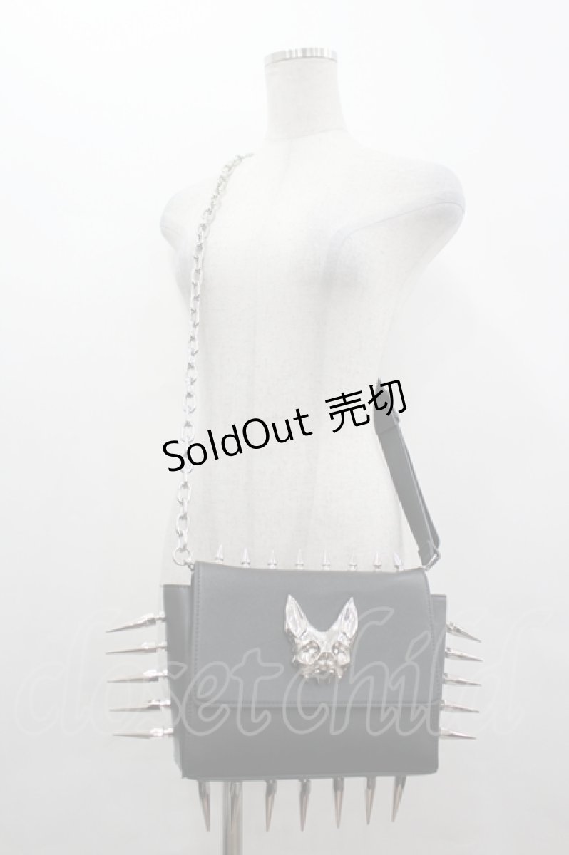 画像1: Grrr the Lipper / overkill dogショルダーバッグ  黒ｘシルバー I-26-05-20-124-PU-BG-SA-ZTK032 (1)