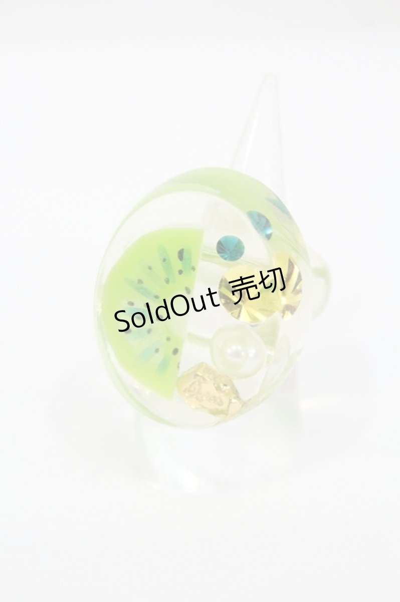 画像1: Q-pot. / KIWI JELLYリング 約13号 グリーン I-26-05-20-140-QP-AC-SA-ZI (1)