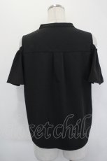 画像2: axes femme POETIQUE / ダークマリン肩開き刺繍ブラウス M ブラック I-26-05-20-014-AX-BL-SA-ZI (2)