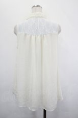 画像2: axes femme / 刺繍入ノースリシャツ  アイボリーＸブルー I-26-05-20-015-AX-BL-SA-ZI (2)