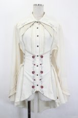 画像1: Ozz oneste / 薔薇刺繍&スナップボタンシャツ  アイボリー I-26-05-20-029-OO-BL-SA-ZI (1)