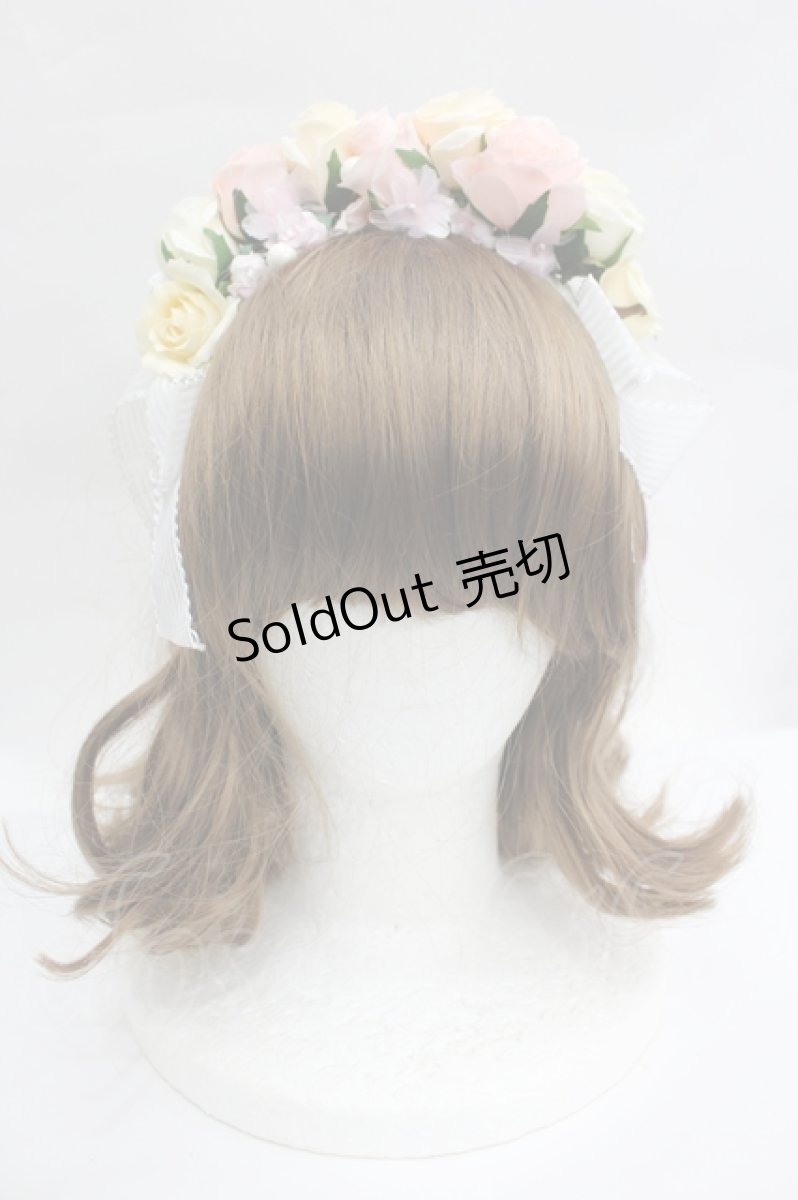 画像1: BABY,THE STARS SHINE BRIGHT / Le Bouquet Eternel ローズカチューシャ  ピンクＸ白 I-26-05-22-035-BA-AC-SA-ZI (1)