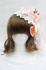 画像1: BABY,THE STARS SHINE BRIGHT / 聖なるガブリエルローズカチューシャ  ピンクＸ生成り I-26-05-22-040-BA-AC-SA-ZI (1)
