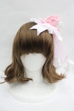 画像1: BABY,THE STARS SHINE BRIGHT / Marie Antoinette ヴェールカチューシャ  ピンクＸ白 I-26-05-22-041-BA-AC-SA-ZI (1)