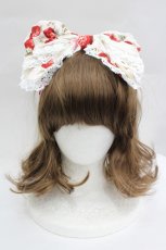 画像1: BABY,THE STARS SHINE BRIGHT / Strawberry’s Heart Drops柄リボンカチューシャ  白 I-26-05-22-048-BA-AC-SA-ZI (1)