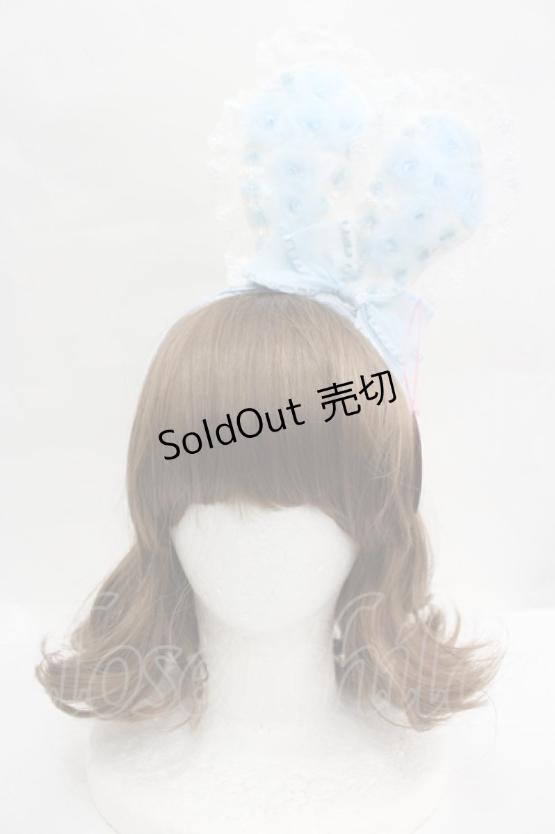 画像1: BABY,THE STARS SHINE BRIGHT / Easter Bunnyカチューシャ  サックスＸ白 I-26-05-22-050-BA-AC-SA-ZI (1)