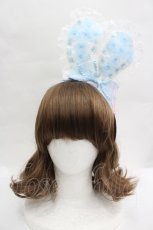 画像1: BABY,THE STARS SHINE BRIGHT / Easter Bunnyカチューシャ  サックスＸ白 I-26-05-22-050-BA-AC-SA-ZI (1)
