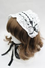 画像1: BABY,THE STARS SHINE BRIGHT / シェリルレーシィヘッドドレス  白Ｘ黒 I-26-05-22-056-BA-AC-SA-ZI (1)