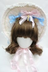 画像1: BABY,THE STARS SHINE BRIGHT / St.Cathedral  ロザリオの誓い ボンネット  ピンクＸサックス I-26-05-22-075-BA-AC-SA-ZI (1)