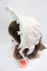 画像3: BABY,THE STARS SHINE BRIGHT / Marie Antoinette Laceボンネット  アイボリーＸピンク I-26-05-22-076-BA-AC-SA-ZI (3)