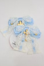 画像1: BABY,THE STARS SHINE BRIGHT / St.Cathedral  ロザリオの誓い リボンコーム  サックスＸ白 I-26-05-22-086-BA-AC-SA-ZI (1)