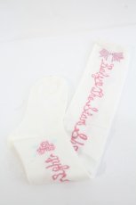画像1: BABY,THE STARS SHINE BRIGHT / ロゴリボンオーバーニー  白ＸピンクＸサックス I-26-05-22-122-BA-ZA-SA-ZI (1)