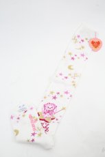 画像1: BABY,THE STARS SHINE BRIGHT / くみゃちゃんのキラキラMilky Way柄オーバーニーソックス  白ＸピンクＸゴールド I-26-05-22-126-BA-ZA-SA-ZI (1)