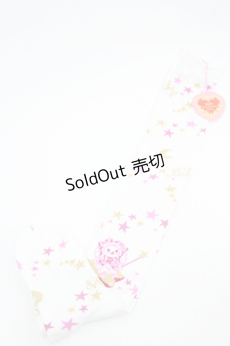 画像2: BABY,THE STARS SHINE BRIGHT / くみゃちゃんのキラキラMilky Way柄オーバーニーソックス  白ＸピンクＸゴールド I-26-05-22-126-BA-ZA-SA-ZI (2)