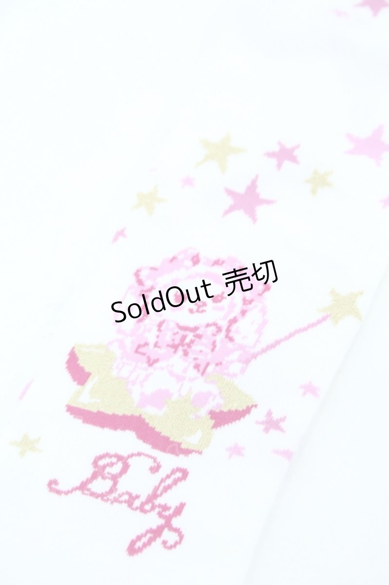 画像3: BABY,THE STARS SHINE BRIGHT / くみゃちゃんのキラキラMilky Way柄オーバーニーソックス  白ＸピンクＸゴールド I-26-05-22-126-BA-ZA-SA-ZI (3)