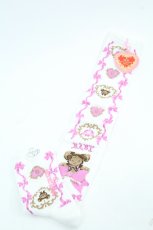 画像1: BABY,THE STARS SHINE BRIGHT / くみゃちゃんの Ribbon Ribbon C’est Bon Belle Journee柄オーバーニーソックス  白 I-26-05-22-128-BA-ZA-SA-ZI (1)