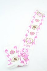 画像2: BABY,THE STARS SHINE BRIGHT / くみゃちゃんの Ribbon Ribbon C’est Bon Belle Journee柄オーバーニーソックス  白 I-26-05-22-128-BA-ZA-SA-ZI (2)