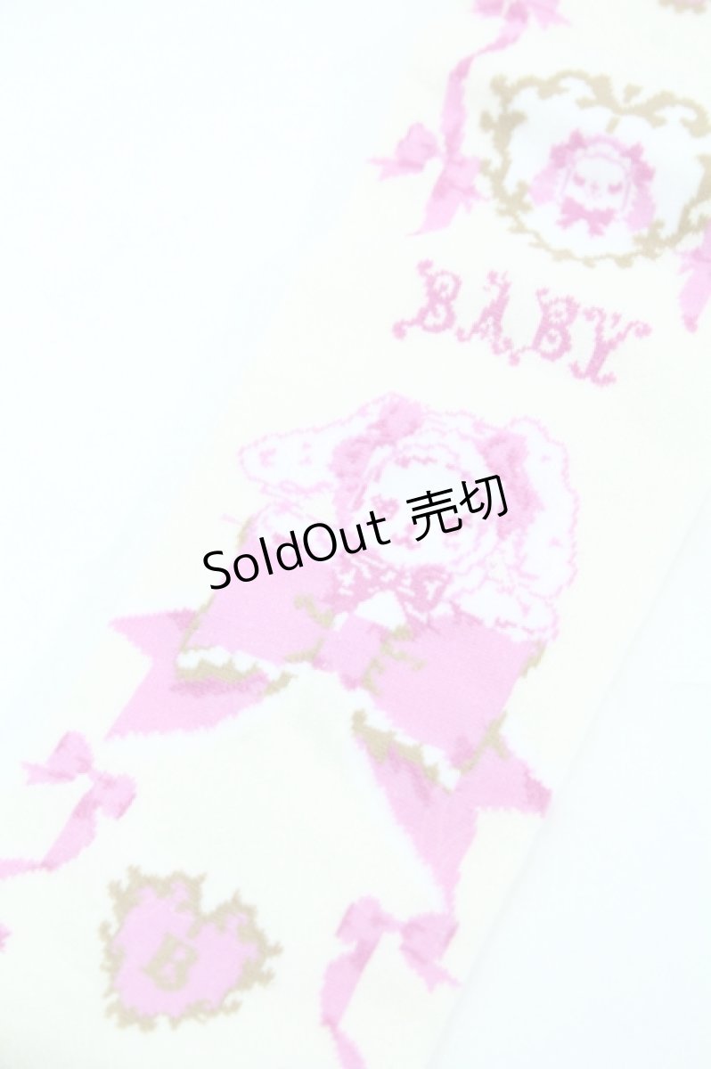 画像3: BABY,THE STARS SHINE BRIGHT / くみゃちゃんの Ribbon Ribbon C’est Bon Belle Journee柄オーバーニーソックス  生成り I-26-05-22-129-BA-ZA-SA-ZI (3)