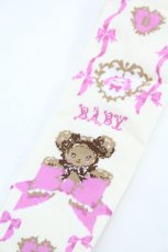 画像4: BABY,THE STARS SHINE BRIGHT / くみゃちゃんの Ribbon Ribbon C’est Bon Belle Journee柄オーバーニーソックス  生成り I-26-05-22-129-BA-ZA-SA-ZI (4)